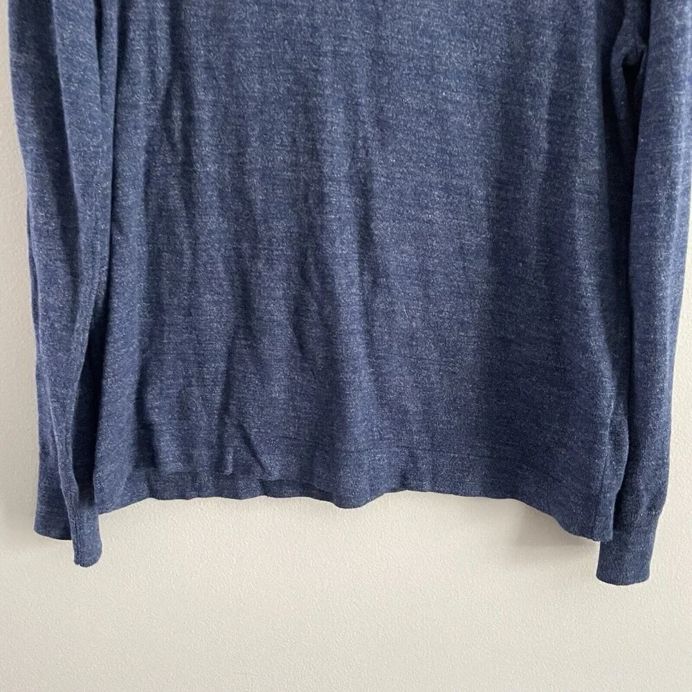 J.Crew Men M Blue Long Sleeve Lightweight Cotton Crewneck Pullover Sweater